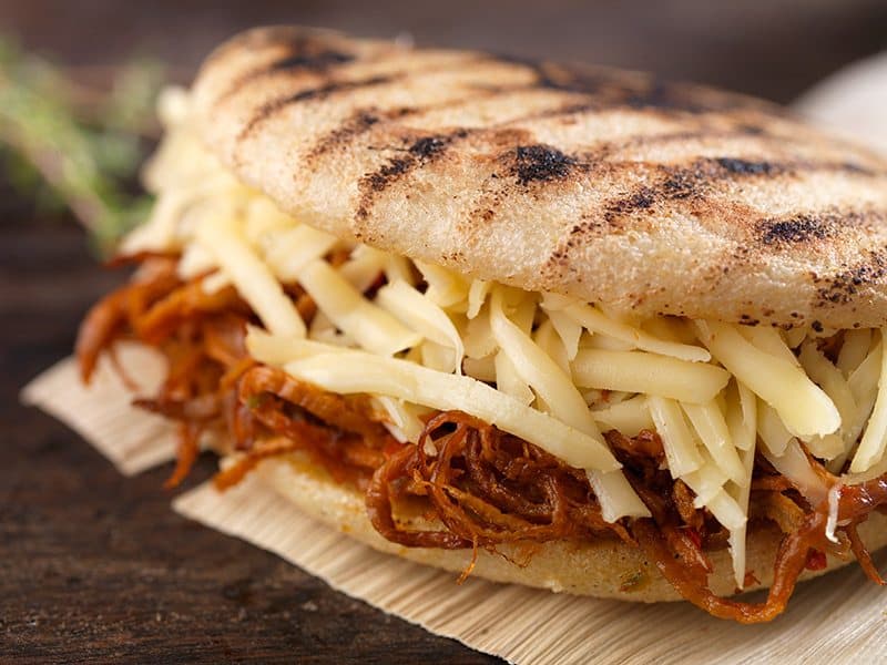 Homemade Corn Arepa Stuffed